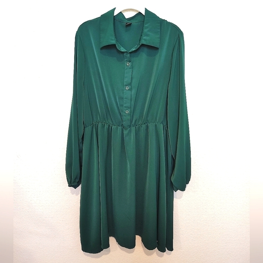 Shein Curve Elegant Dark Green Women's Dress